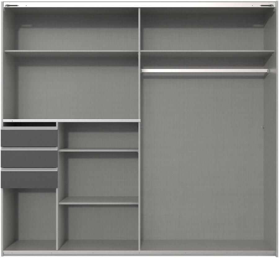 Wimex Zweefdeurkast Saigon met complete binneninrichting Made in Germany Kledingkast 2-deurs 225 cm breed met 3 praktische lades - Foto 7