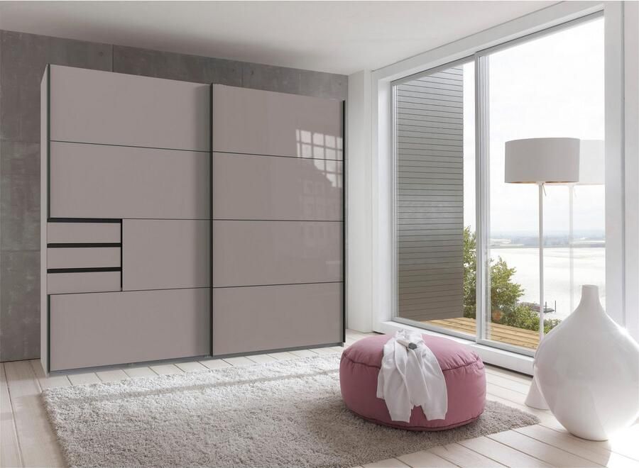 Wimex Zweefdeurkast Saigon met glazen elementen 2 deuren 225 cm breed - Foto 7