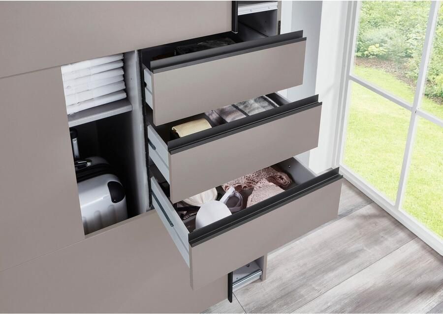 Wimex Zweefdeurkast Saigon met glazen elementen 2 deuren 225 cm breed - Foto 8