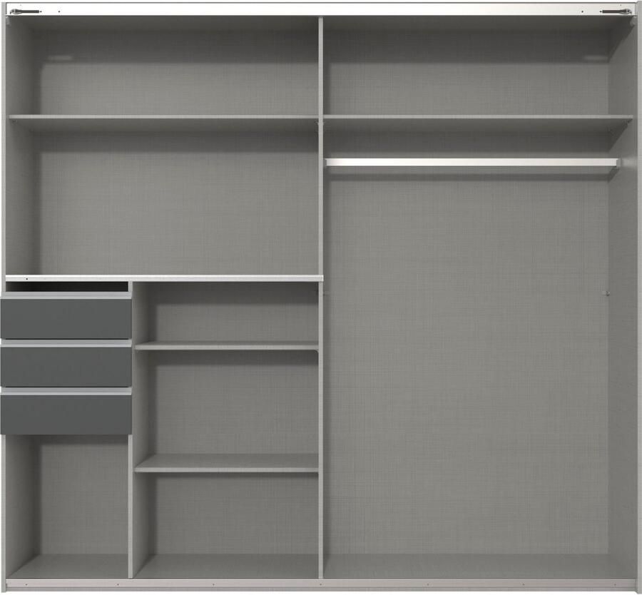 Wimex Zweefdeurkast Saigon met glazen elementen 2 deuren 225 cm breed - Foto 5