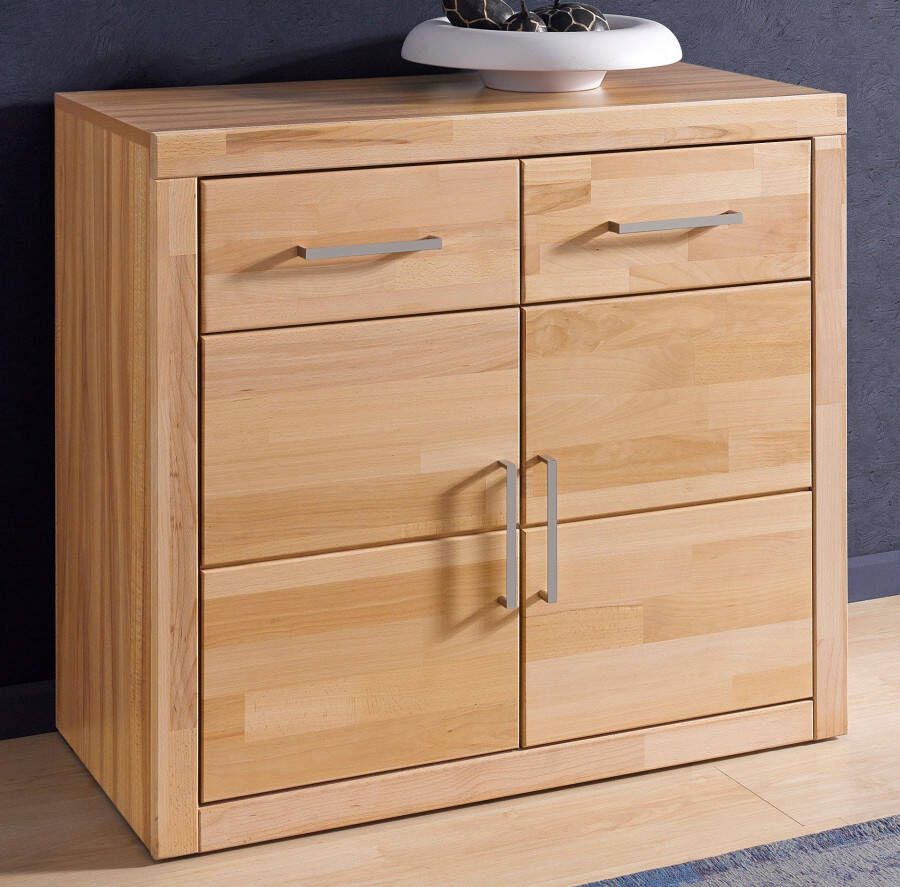 Home affaire Kast Logo 90cm breed 42 cm diep fronten massief hout 2 deuren 2 lades - Foto 4