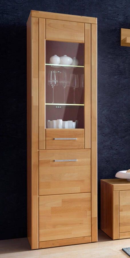 Home affaire Vitrinekast Logo 180cm hoog 42 cm diep fronten massief hout 5 vakken variabele bodems - Foto 10