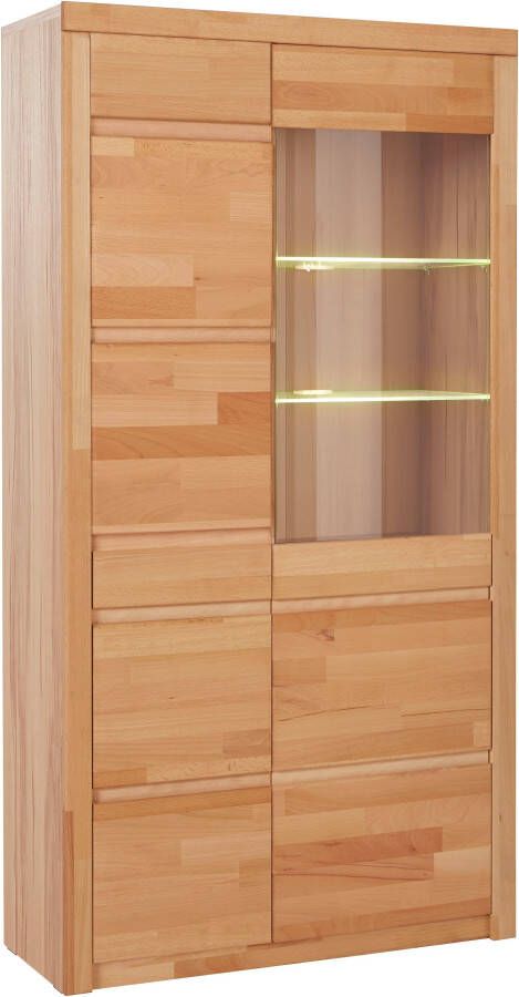 Home affaire Vitrinekast Silkeborg gedeeltelijk massief mooie greeploze look - Foto 5