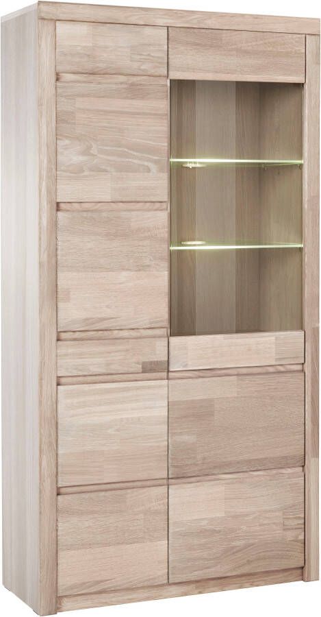 Home affaire Vitrinekast Silkeborg gedeeltelijk massief mooie greeploze look - Foto 5