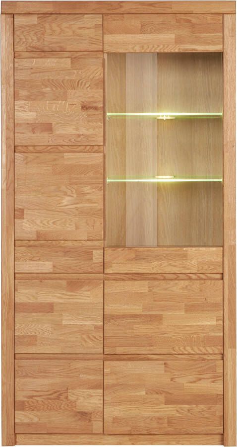 Home affaire Vitrinekast Silkeborg gedeeltelijk massief mooie greeploze look - Foto 6