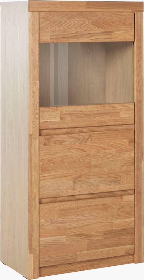 Home affaire Vitrinekast Silkeborg mooie greeploze look gedeeltelijk massief - Foto 4