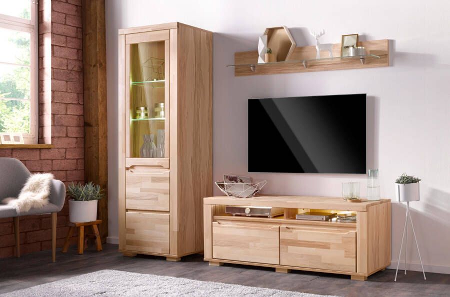 Home affaire Wandmeubel Denis gedeeltelijk massief hout (set 3 stuks)