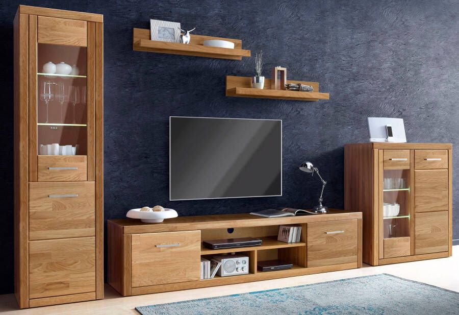 Home affaire Wandmeubel Logo fronten massief hout lichaam houtvezelplaat variabele bodems (set 5-delig) - Foto 4