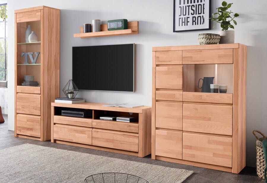 Home affaire Wandmeubel Silkeborg gedeeltelijk massief hout (set 4-delig) - Foto 4