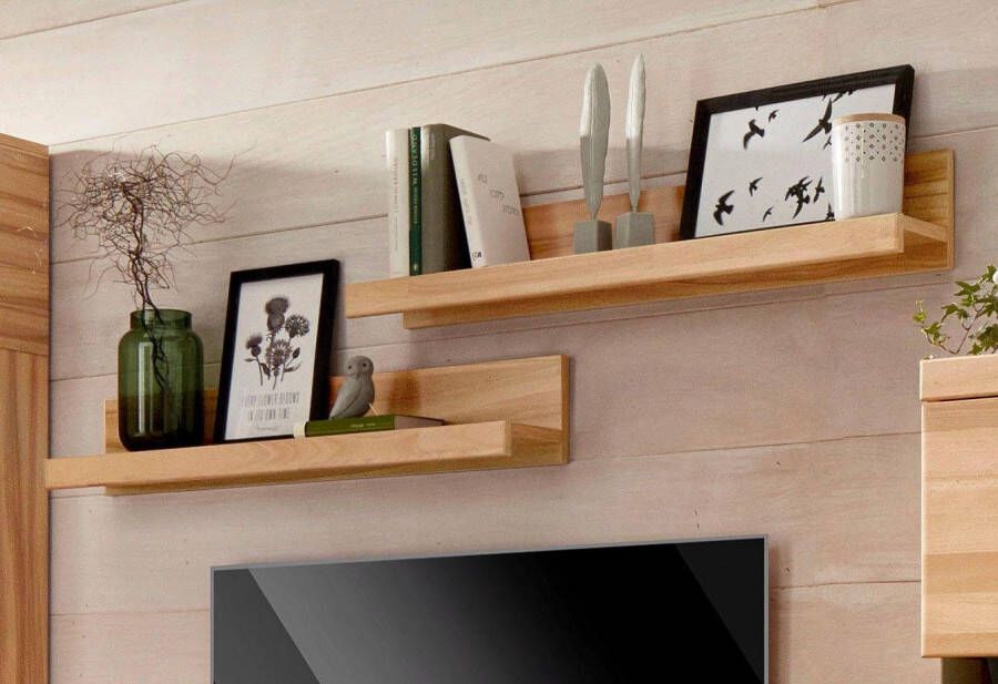 Home affaire Wandplank Ribe 2-delige set gedeeltelijk massief met massieve opbergruimte breedte: elk 90 cm (set 2 stuks)