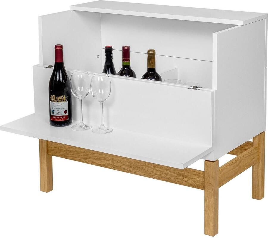 Woodman Barmeubel Delian Breedte 75 cm onderstel van massief eiken in Scandinavisch design - Foto 5