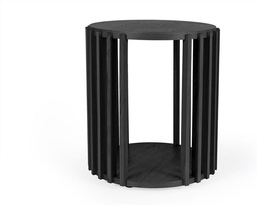 Woodman Bijzettafel Drum Breedte Diepte Hoogte: 53 53 58 cm Houtfineer van eiken armen van massief eiken - Foto 2