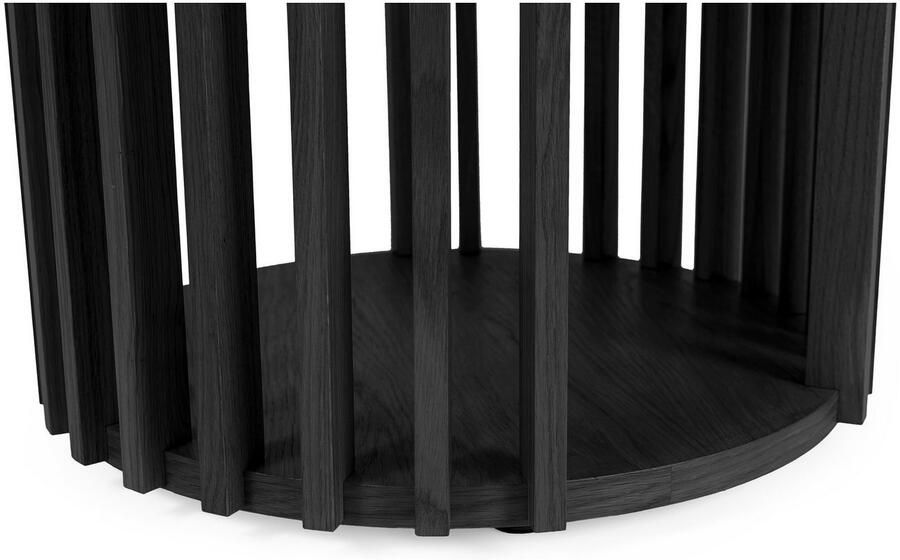 Woodman Bijzettafel Drum Breedte Diepte Hoogte: 53 53 58 cm Houtfineer van eiken armen van massief eiken - Foto 5