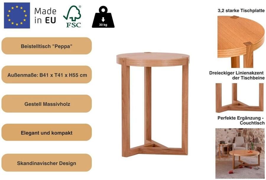 Woodman Bijzettafel Peppa in scandinavisch design fsc -gecertificeerd - Foto 5