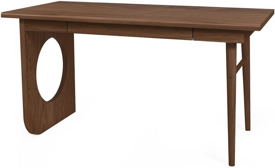 Woodman Bureau BAU chique houtfineer in notenkleur breedte 140 cm - Foto 5