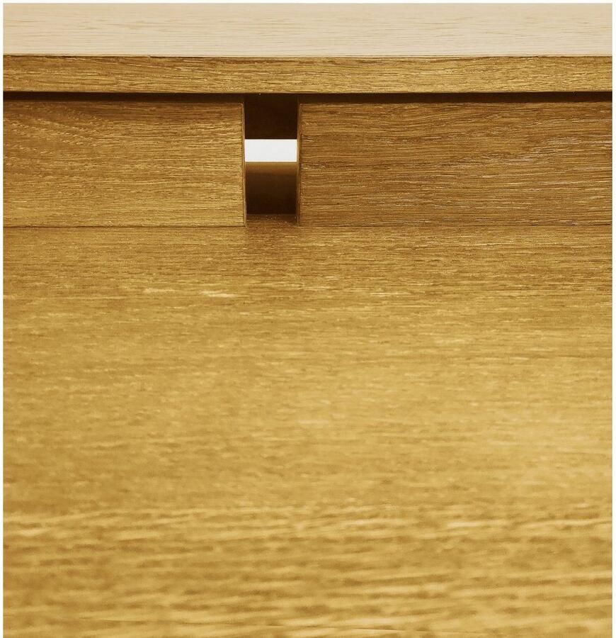 Woodman Bureau Carteret chique houtfineer van eiken frame massief hout breedte 115 cm