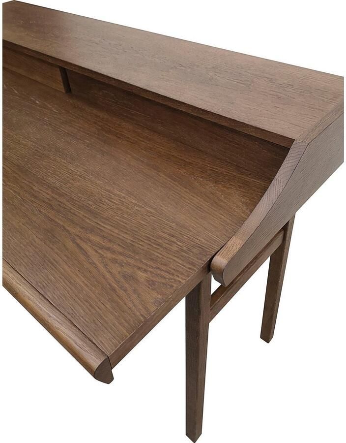 Woodman Bureau Carteret chique houtfineer in notenkleur frame massief hout breedte 115 cm - Foto 4