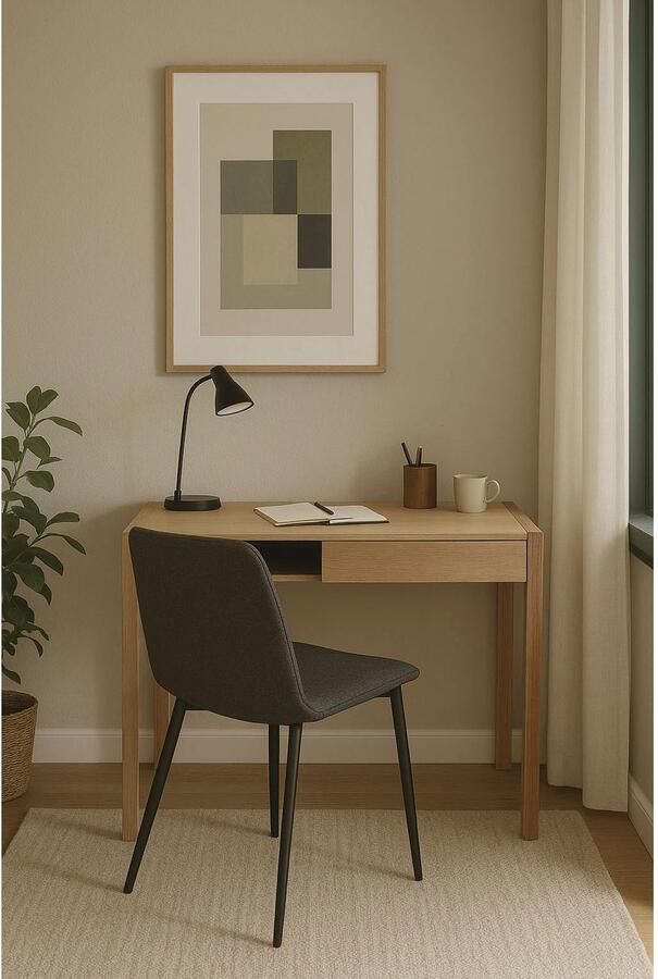 Woodman Bureau New met open plank en lade houtfineer van eiken fsc - Foto 5