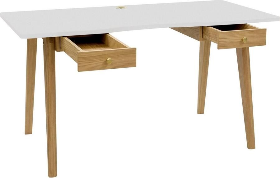 Woodman Bureau Peer in scandinavisch design tafelpoten van massief eiken - Foto 6
