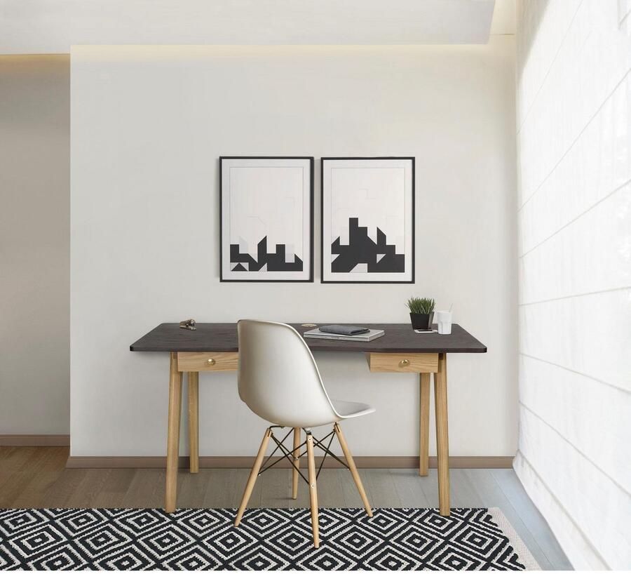 Woodman Bureau Peer in scandinavisch design tafelpoten van massief eiken