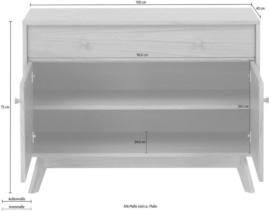 Woodman Dressoir Bjórgvin Kast breedte 100 cm in Scandinavisch ontwerp FSC - Foto 4