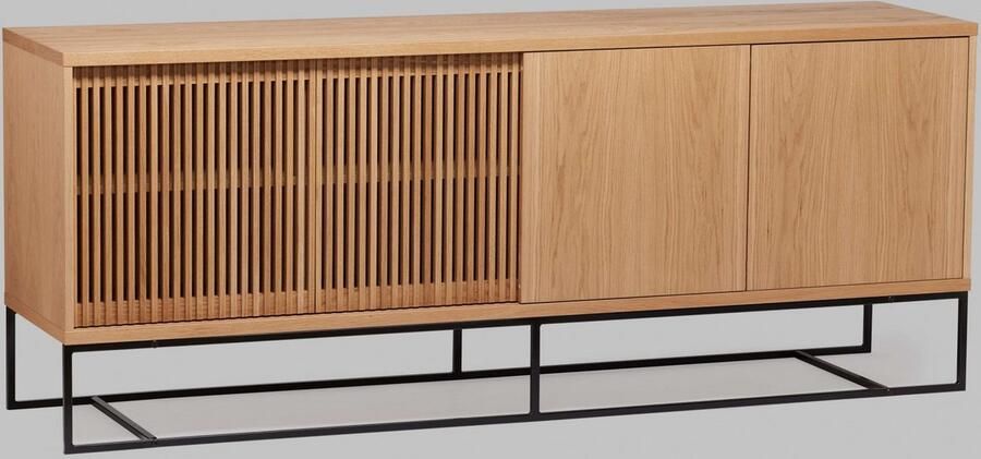 Woodman Dressoir Ende Kast gedeeltelijk massief metalen voeten breedte 188 cm FSC - Foto 8