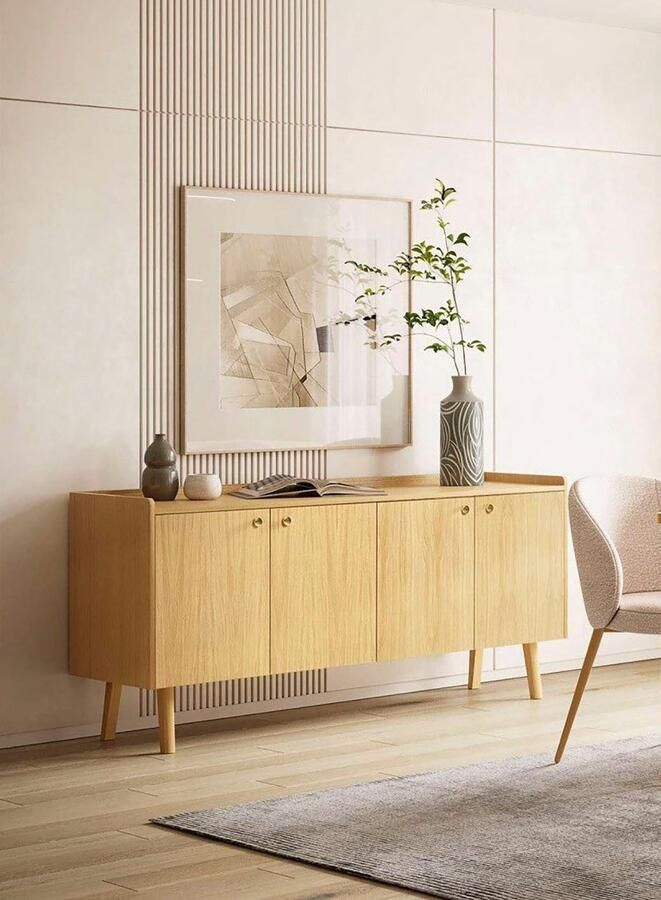 Woodman Dressoir NICE Commode breedte 169 cm echt houtfineer van eiken veel opbergruimte