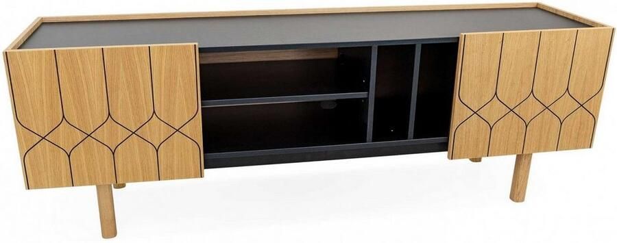 Woodman Dressoir PORTO Commode decoratieve frezingen met eikenhoutfineer breedte 175 cm - Foto 9