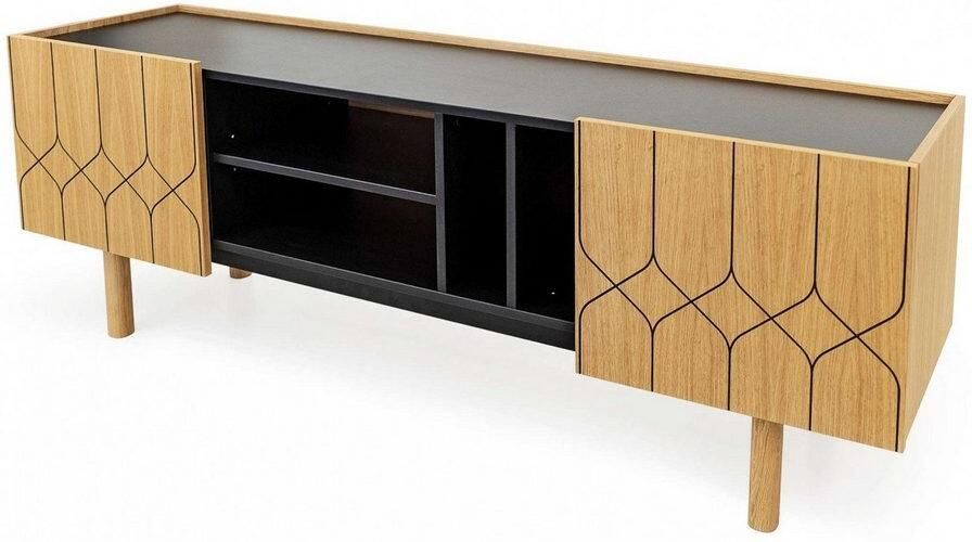 Woodman Dressoir PORTO Commode decoratieve frezingen met eikenhoutfineer breedte 175 cm - Foto 6