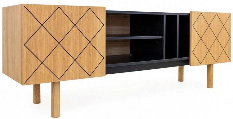 Woodman Dressoir PORTO Commode decoratieve frezingen met eikenhoutfineer breedte 175 cm - Foto 6