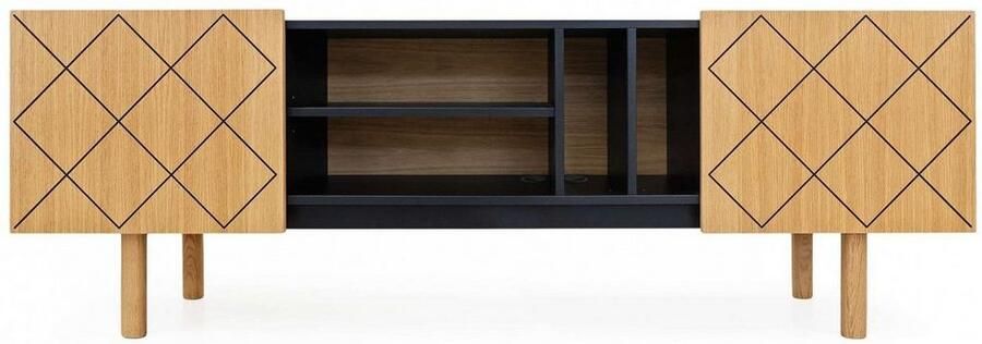 Woodman Dressoir PORTO Commode decoratieve frezingen met eikenhoutfineer breedte 175 cm - Foto 7