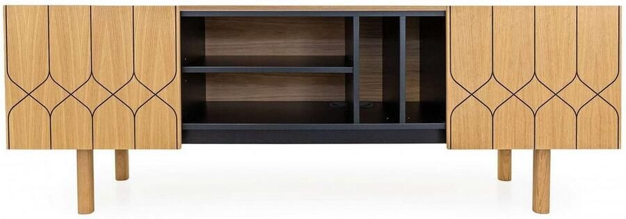 Woodman Dressoir PORTO Commode decoratieve frezingen met eikenhoutfineer breedte 175 cm - Foto 11