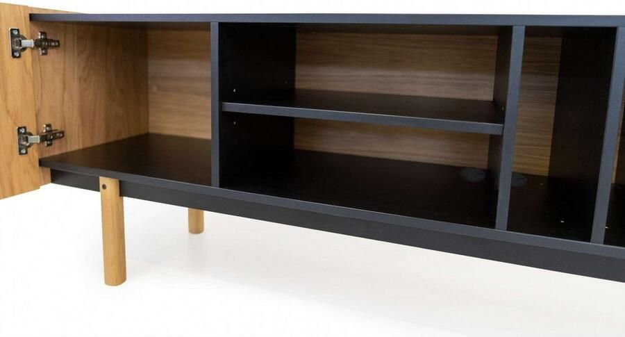 Woodman Dressoir PORTO Commode decoratieve frezingen met eikenhoutfineer breedte 175 cm - Foto 5
