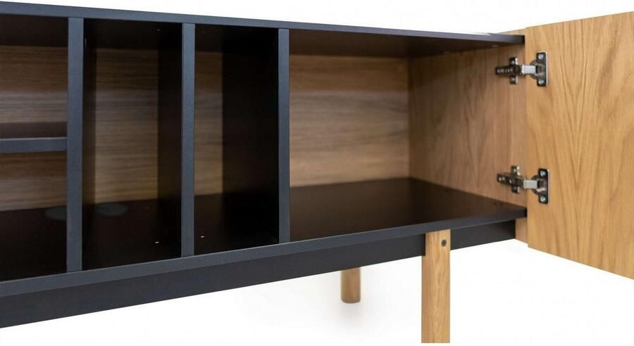 Woodman Dressoir PORTO Commode decoratieve frezingen met eikenhoutfineer breedte 175 cm - Foto 4
