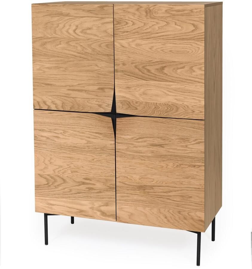 Woodman Highboard Commode met eiken fineer in Scandinavisch ontwerp - Foto 3