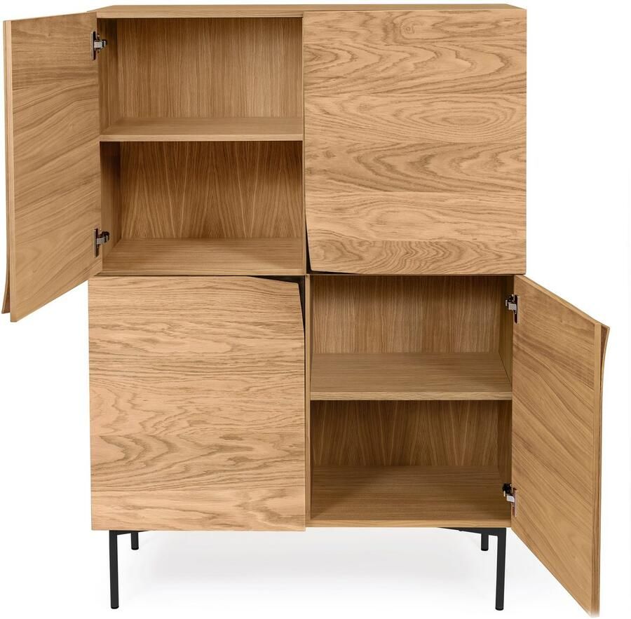 Woodman Highboard Commode met eiken fineer in Scandinavisch ontwerp - Foto 1
