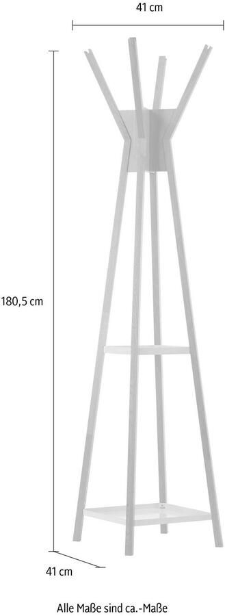 Woodman Kapstok MAGELLAN in scandinavisch design van massief eiken met 4 haken
