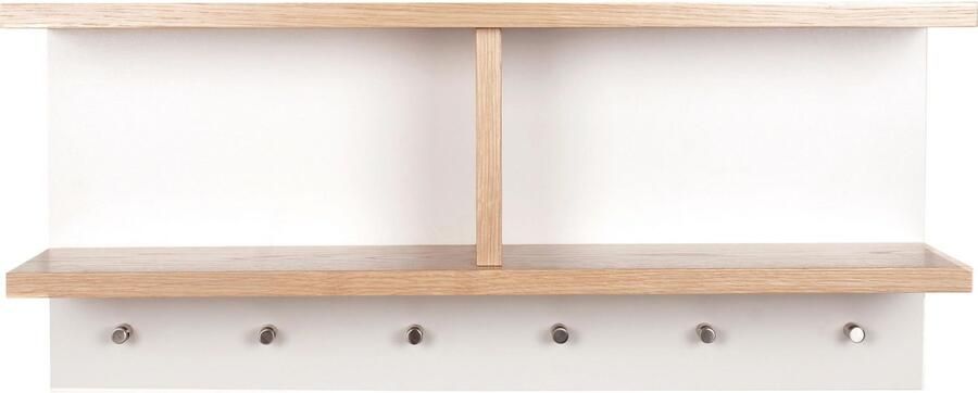 Woodman Kapstokpaneel Northgate Houtfineer van eiken met 6 haken FSC -gecertificeerd