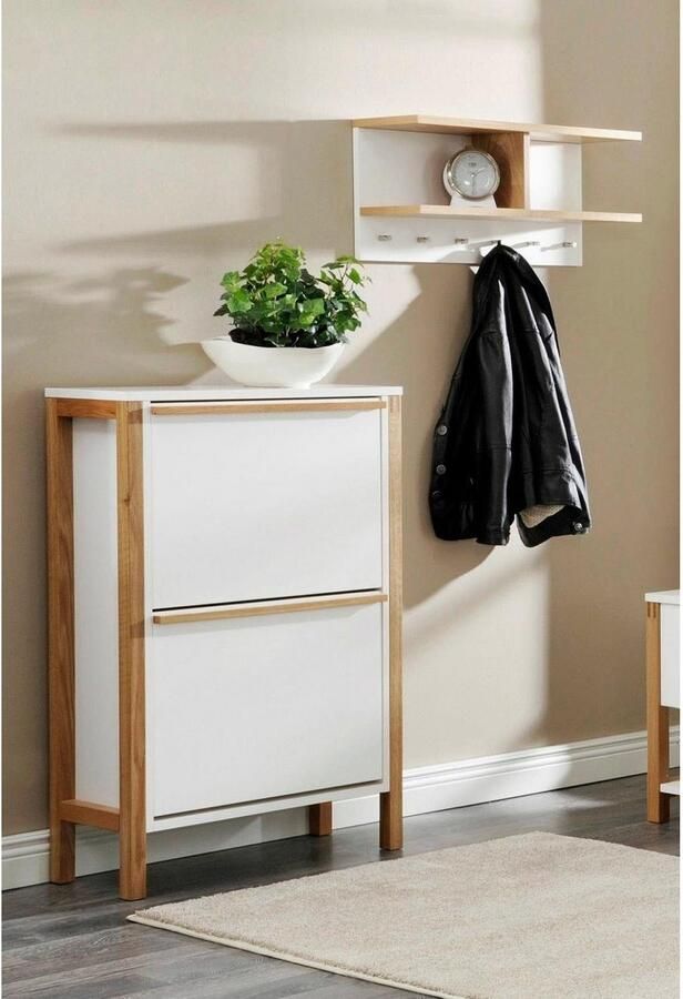 Woodman Kapstokpaneel Northgate Houtfineer van eiken met 6 haken - Foto 2