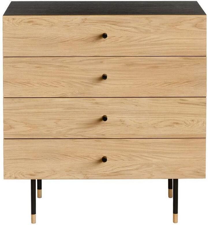 Woodman Kast Jeugd Echt houtfineer van eiken in 2 breedtes met lades metalen voeten - Foto 6