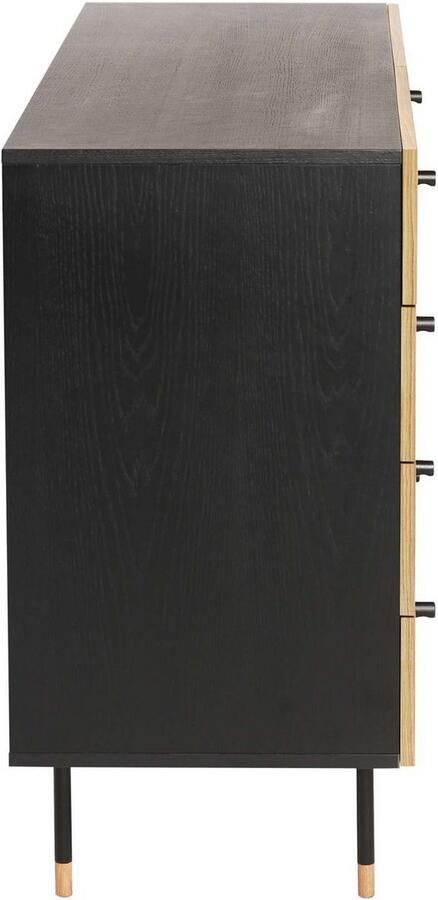 Woodman Kast Jeugd Echt houtfineer van eiken in 2 breedtes met lades metalen voeten - Foto 4