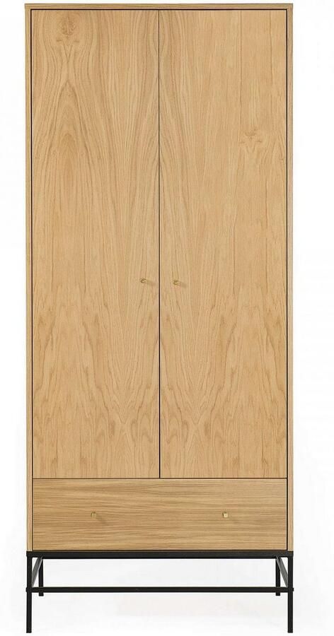 Woodman Kledingkast FLORA Eikenfineer metalen onderstel breedte 80 cm - Foto 3