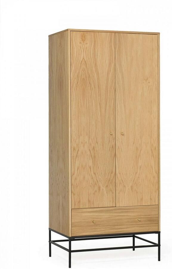Woodman Kledingkast FLORA Eikenfineer metalen onderstel breedte 80 cm - Foto 2