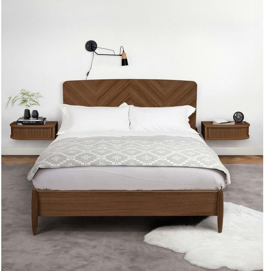 Woodman Nachtkastje Farsta in 3 kleuren met tambour schuifdeuren met eikenhout gefineerd