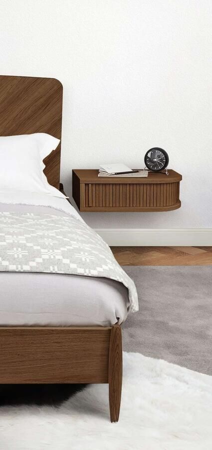 Woodman Nachtkastje Farsta in 3 kleuren met tambour schuifdeuren met eikenhout gefineerd - Foto 6