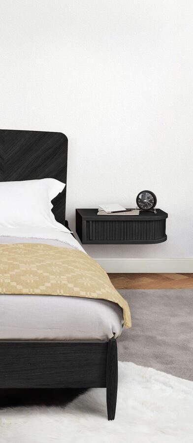 Woodman Nachtkastje Farsta in 3 kleuren met tambour schuifdeuren met eikenhout gefineerd - Foto 6