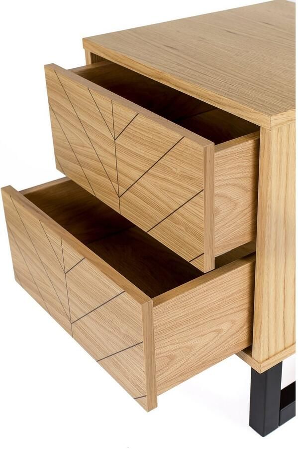 Woodman Nachtkastje Houtfineer van eiken - Foto 7