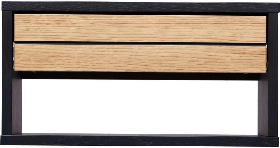 Woodman Nachtkastje Stripe Nako nachttafel met echt houtfineer van eiken breedte 42 8 cm met 1 lade - Foto 4