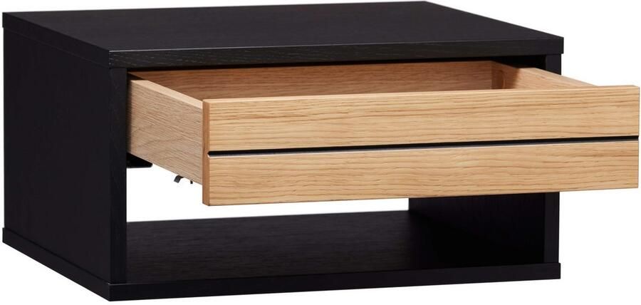 Woodman Nachtkastje Stripe Nako nachttafel met echt houtfineer van eiken breedte 42 8 cm met 1 lade - Foto 3