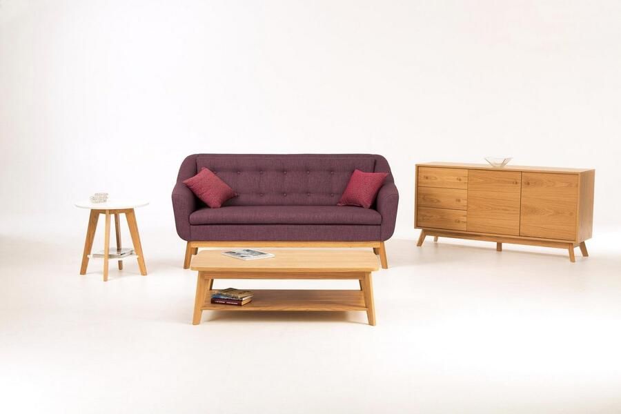 Woodman Salontafel Bórgvin Breedte 115 cm tijdloos design met 1 plank houtfineer eiken - Foto 3